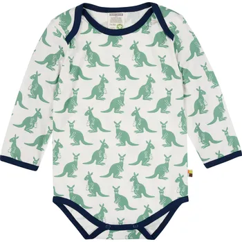 Kojenecký body Dětské body s dlouhým rukávem Klokani zelená loud + proud Velikost: 62/68