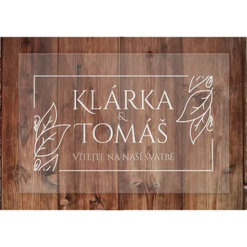 Svatební dekorace Svatební uvítací cedule listy - 30x40 cm + doprava zdarma