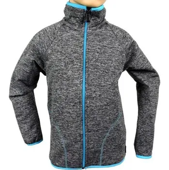 Dívčí svetr Fantom Mikina šedý melír lemovka tyrkysová 80