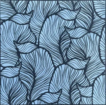 Obklad 3D panel 0001 listy modré rozměr 50 cm x 50 cm