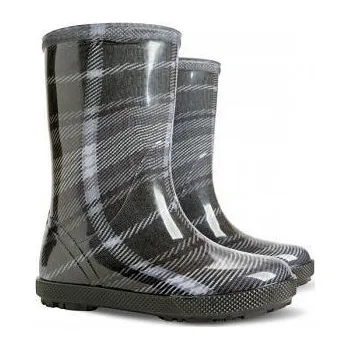 Chlapecká obuv Dětské holínky Demar - HAWAI PRINT AE 0046 - černobílá kostka Barva: Černá, Velikost: 30-31