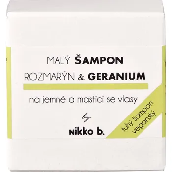 Šampon Recenze Nikko B. Rozmarýn a Geranium tuhý šampon na jemné a mastící se vlasy 33 g