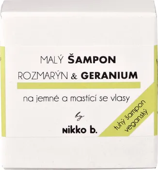 Šampon Nikko B. Rozmarýn a Geranium tuhý šampon na jemné a mastící se vlasy 33 g