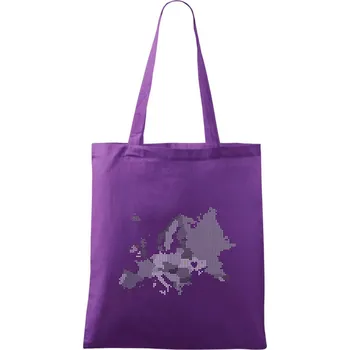 Nákupní taška Mapa Evropy - srdce v Ukrajině - Taška bavlněná - 42 x 38 cm ( Fialová )