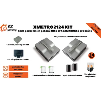 XMetro2124 Kit - sada podzemních pohonů Nice SFAB2124BDKCE pro bránu