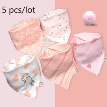 Bryndák 5 ks bavlněné dvojité trojúhelníkové bryndáčky Set: SET 5