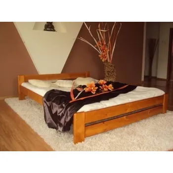 Postel Maxi-Drew Postel z masivu Euro 120x200 borovice + rošt (Barva dřeva: Bílá)