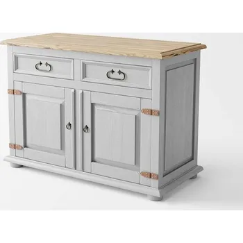 Šatní skříň Komoda Hacienda Grey 2S2D z masivu Barevné provedení: šedá - šedá