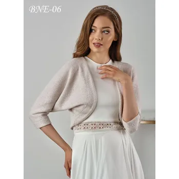 Bolerko Jemný svatební svetřík, pudrově růžový: BNE-06 Vybraná velikost: S