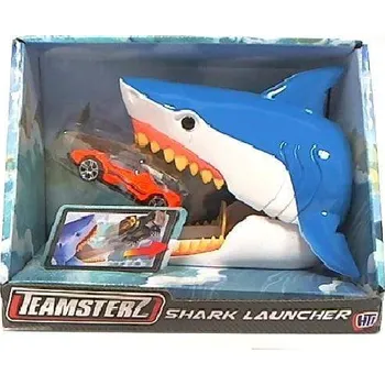 autíčko Shark Launcher a 1 auto Teamsterz
