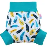 Petit Lulu - Pull-up svrchní kalhotky - Tyrkysová peříčka, Velikost S - 4 - 7kg