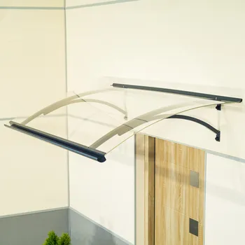 Stříška nad vchodové dveře stříška nad dveře LANITPLAST OLOR 160/87 antracit (<b>Hliníková</b> vchodová stříška, antracit, <br />š 1600 x h 870 x v 270 mm, <b>čiré plexisklo 4 mm</b>.)