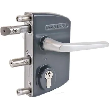 brána LOCINOX LAKQ 7016 - komplet zámkové krabice pro profil 30 až 50 mm, pro křídlové branky, antracit