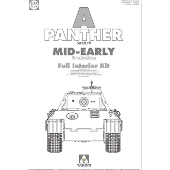 Plastikový model Takom 1/35 WWII German medium Tank Sd.Kfz.171 Panther A mid-early production w/ full interior kit