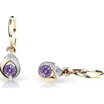 Náušnice Cutie Jewellery Dětské naušnice zlaté C1898Z-Ametyst