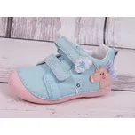 Celoroční kožené botičky obuv D.D.step S015-706 modrorůžové s jednorožcem velikost: 21