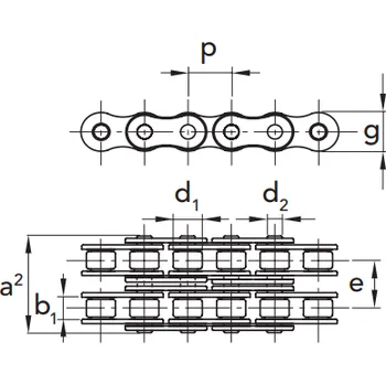 Řetěz na kolo 12B-2 19,05 x 11,68 Válečkový řetěz