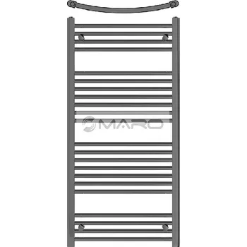 Radiátor Zehnder Aura Bow Radiátor trubkový prohnutý s bočním připojením 1200 x 600 mm, 390 W, chrom, PBTCN-120-060