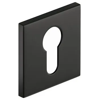 Dveřní kování Rozeta na vložku hranatá černá slim - komplet 2ks