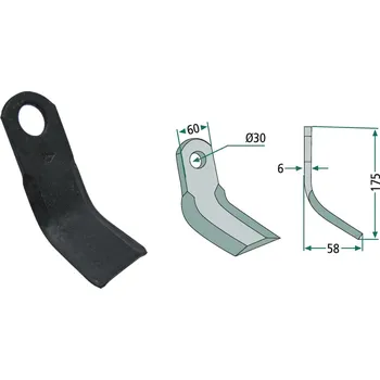 Mulčovací Y-nůž pro Agromet, 175/6/30 mm