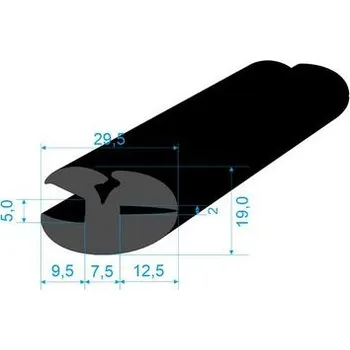 Těsnění do okna a dveří 00597019 profil do oken 19x29,5/5/2mm