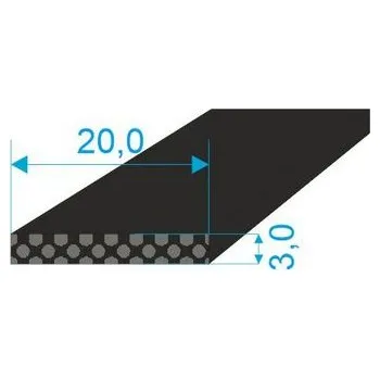 Těsnění do okna a dveří 020320 Profilové těsnění 3x20 plné