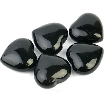 Přírodní kámen Srdce obsidián černý 35mm