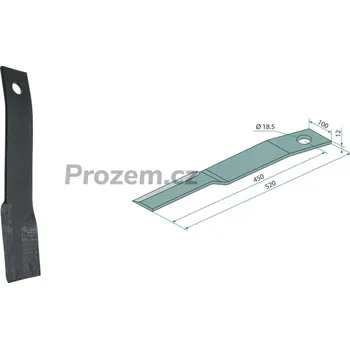 Mulčovací nůž pravý pro Schulte, 401066, 520/12/18,5 mm