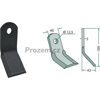 Mulčovací Y-nůž pro Palladino, 100/5/12,5 mm