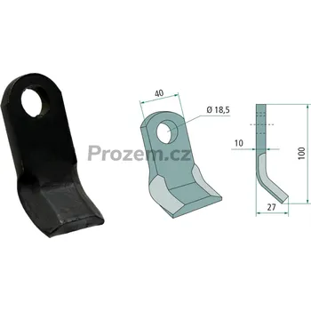 Mulčovací Y-nůž pro Palladino, 100/10/18,5 mm