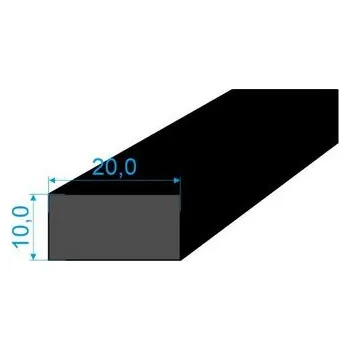 Těsnění do okna a dveří 0596120 Pryžový profil 10x20mm, EPDM 70°Sh obdélníkový