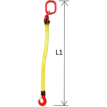 Upínací popruh Zvedací plochý pás jednopramenný s okem a hákem 3000kg HBG1-030-LHO, Délka pásu/smyčky 1,5 m