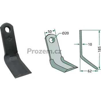 Mulčovací Y-nůž pro Maschio, Zappator, 185/10/20 mm