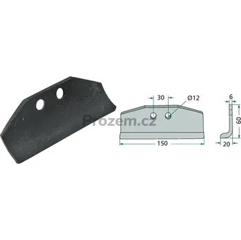 Pracovní nůž Výměnná čepel pro Humus, 60/6/12 mm