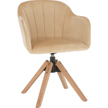 Jídelní židle Tempo Kondela Otočné křeslo, béžová/buk, DALIO