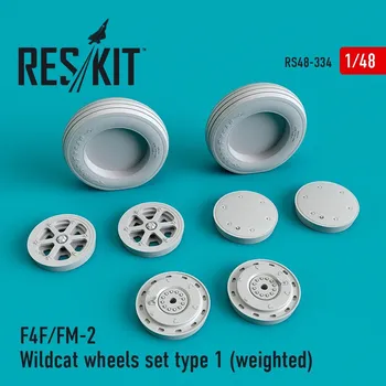 Plastikový model Reskit 1/48 F4F/FM-2 Wildcat wheels set type 1 (weighted)