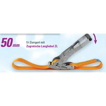 Upínací popruh upínací pás 50mm s ergoráčnou 50H-1-ZL 5000kg, délka kompletu 1,5 m, barva modrá