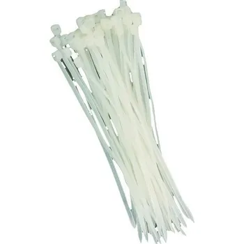 Organizace kabelů Stahovací páska bílá 4,8x300mm 100 ks