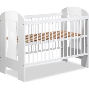 Dětská postýlka Klups Nati čtyřlístek 120 x 60 cm bílá/šedá