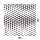 tahokov Fe kosočtvercová oka: 22x12mm, můstek: 3mm (2000x1000x2mm)