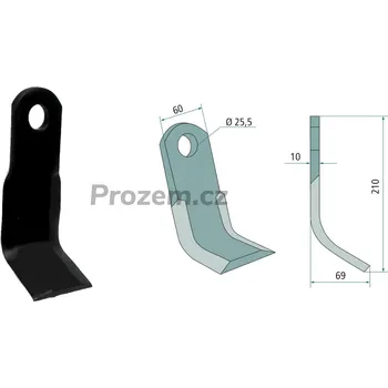 Mulčovací Y-nůž pro Breviglieri, 0055202, 210/10/25,5 mm