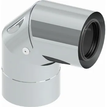 Komín Koleno 87° koncentrického komínu s kontolním otvorem 80-125mm