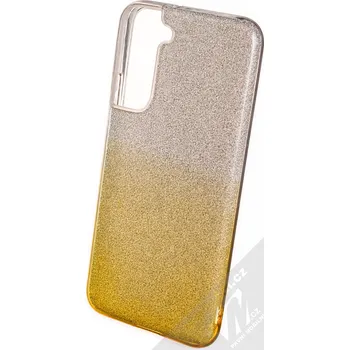 Pouzdro na mobilní telefon 1Mcz Shining Duo TPU třpytivý ochranný kryt pro Samsung Galaxy S22 Plus 5G stříbrná zlatá (silver gold)
