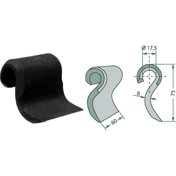 Mulčovací nůž pro Mulag, 173679, 75/8/17,5 mm