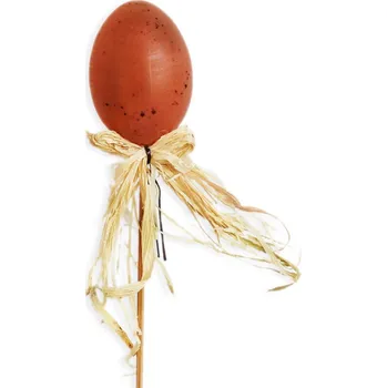 Velikonoční dekorace Vajíčko zápich pvc 6ks/4cm natural (539936)