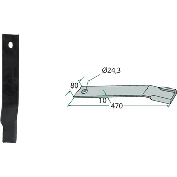 Mulčovací nůž levý pro Humus, 303051, 470/10/24,3 mm
