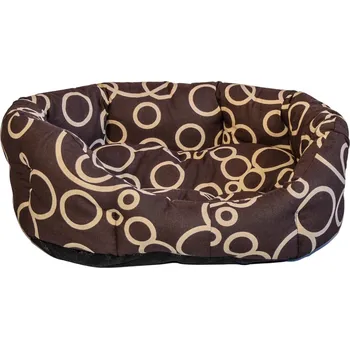 Pelíšek pro psa LKV Lomnice Pelech pro domácí mazlíčky - béžové kruhy - 40 x 30 cm