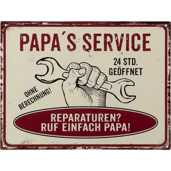 Plechová cedule Nástěnná kovová cedule Papa´s Service - 33*25 cm