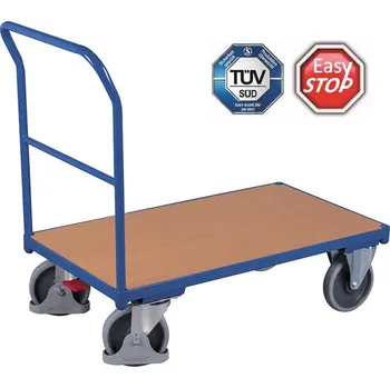 Plošinový vozík Plošinový vozík s madlem Variofit sw-700.100, do 500 kg, 101,5 x 112,5 x 70 cm Barva: modrá RAL5010