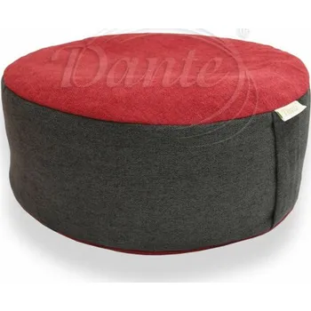 Podsedák Dante Meditační sedák šedočervený - průměr 35 cm x 12 cm